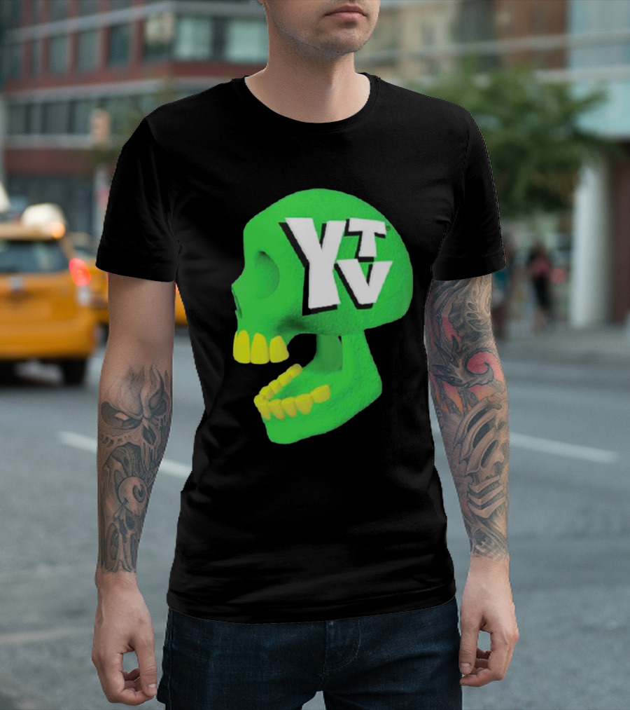 Ytv Green Skull Dark Night T-Shirt