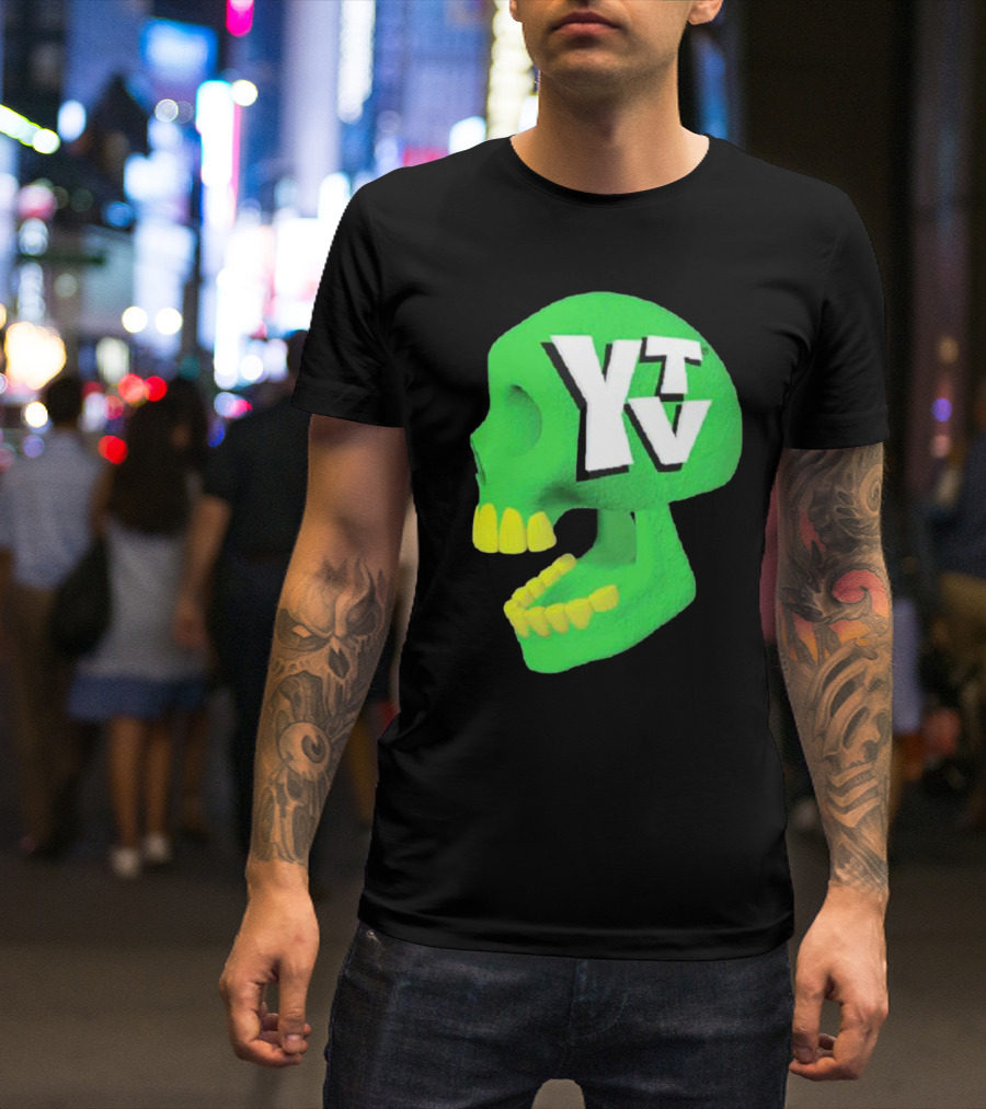 Ytv Green Skull Dark Night T-Shirt