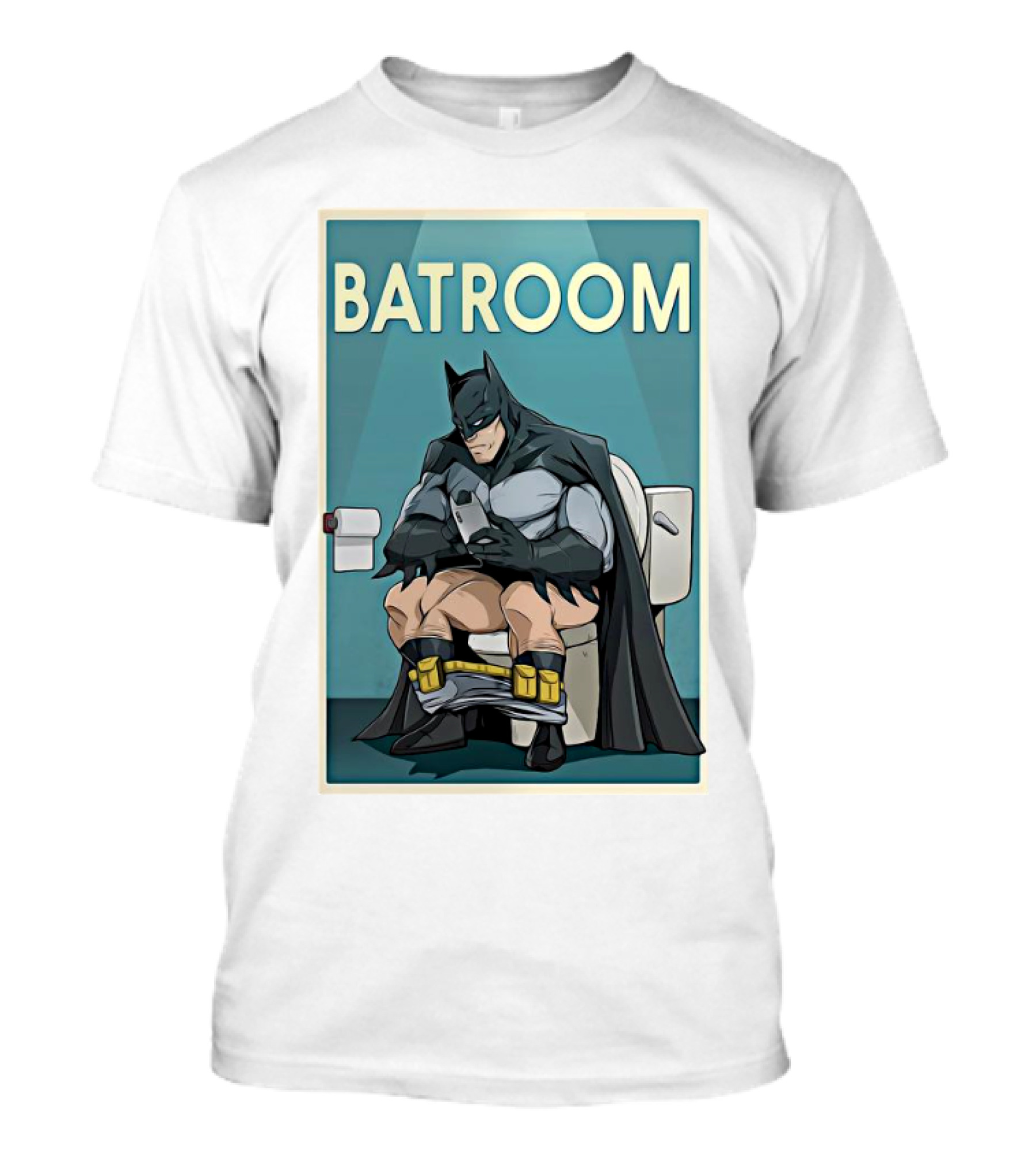 BATROOM Batman Comic Style Toilet Humor T-Shirt
