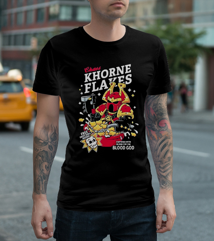 Chaos Khorne Flakes Free Inside Fortified With Blood For The Blood God T-Shirt