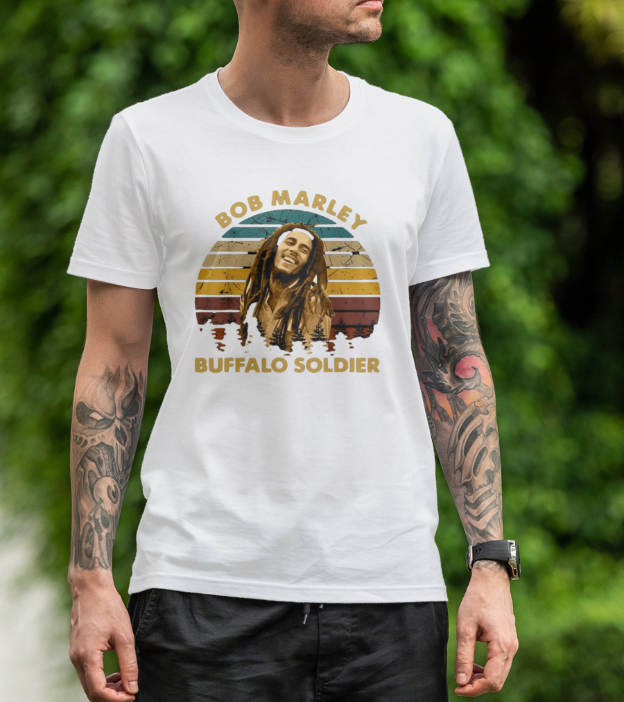 Bob Marley Buffalo Soldier Vintage Retro Sunset T-Shirt