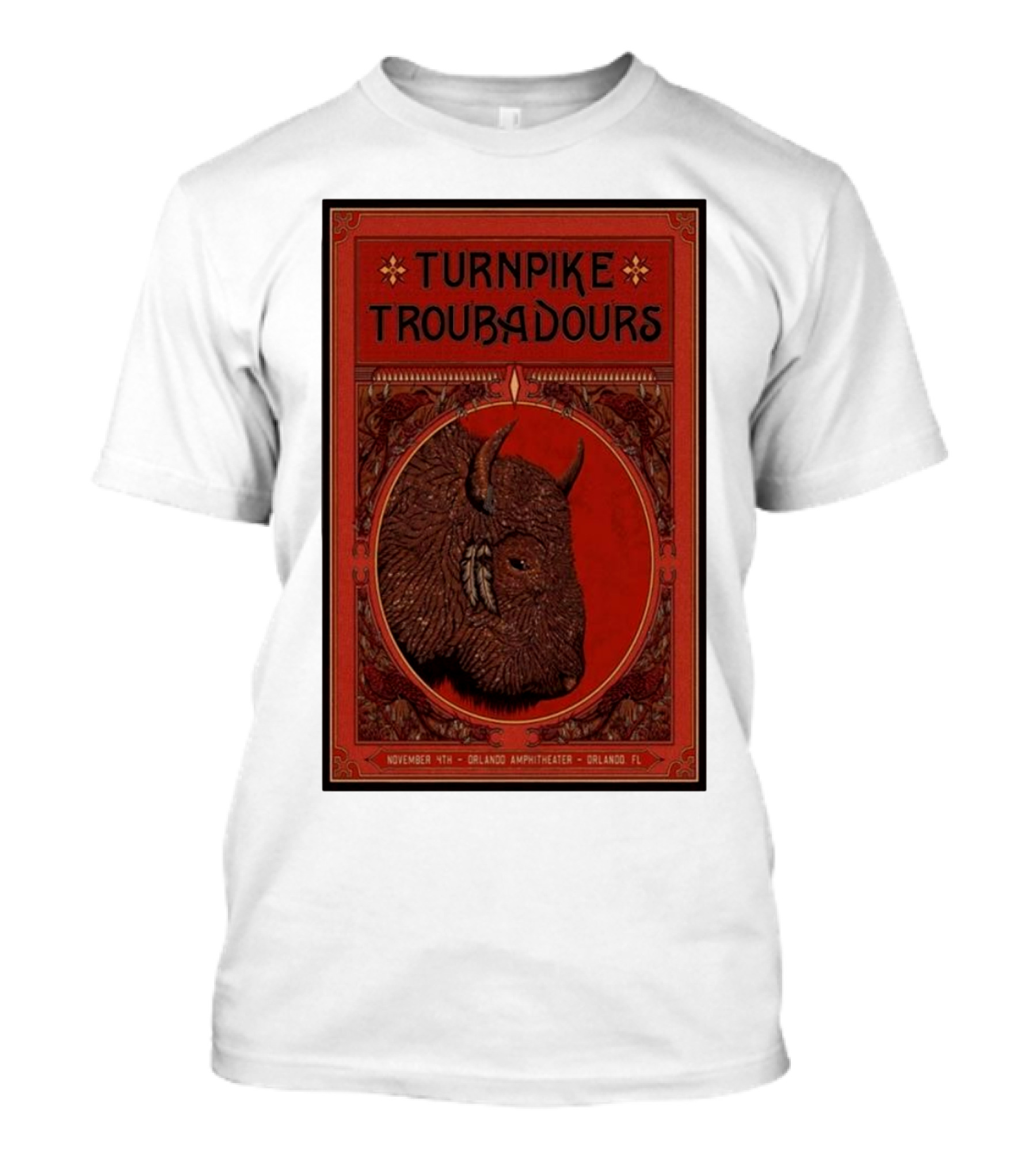 Turnpike Troubadours November 11th Orlando Amphitheater Orlando FL Buffalo Head T-Shirt