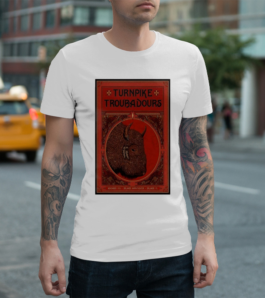 Turnpike Troubadours November 11th Orlando Amphitheater Orlando FL Buffalo Head T-Shirt