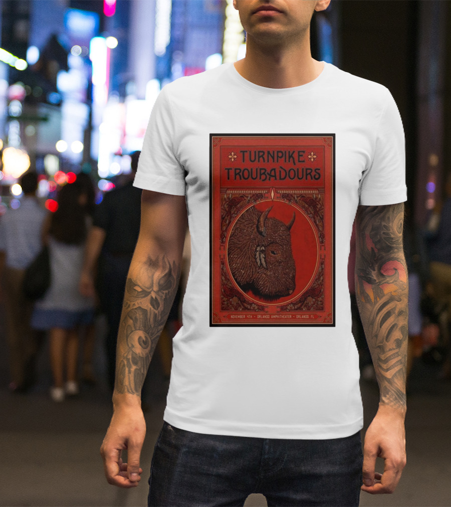Turnpike Troubadours November 11th Orlando Amphitheater Orlando FL Buffalo Head T-Shirt