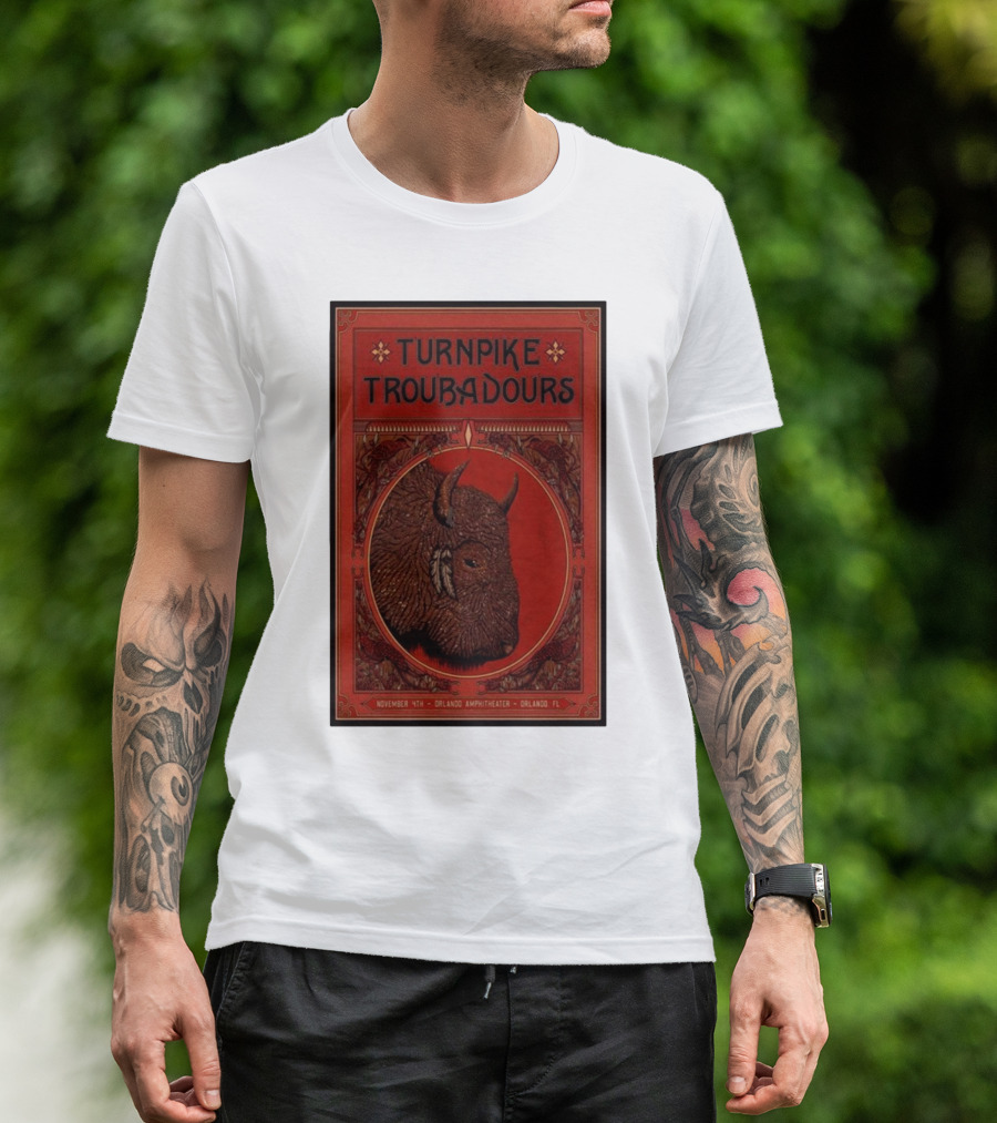 Turnpike Troubadours November 11th Orlando Amphitheater Orlando FL Buffalo Head T-Shirt
