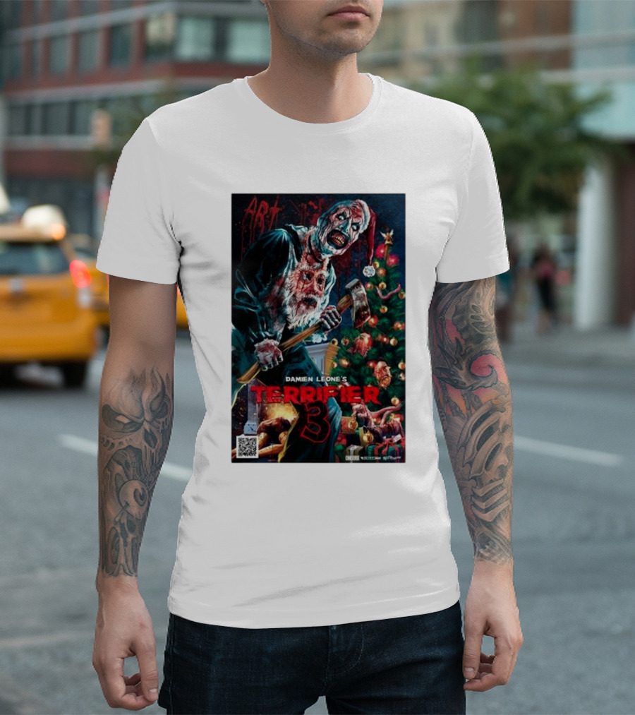 Damien Leone's Terrifier 3 Art Christmas Horror T-Shirt