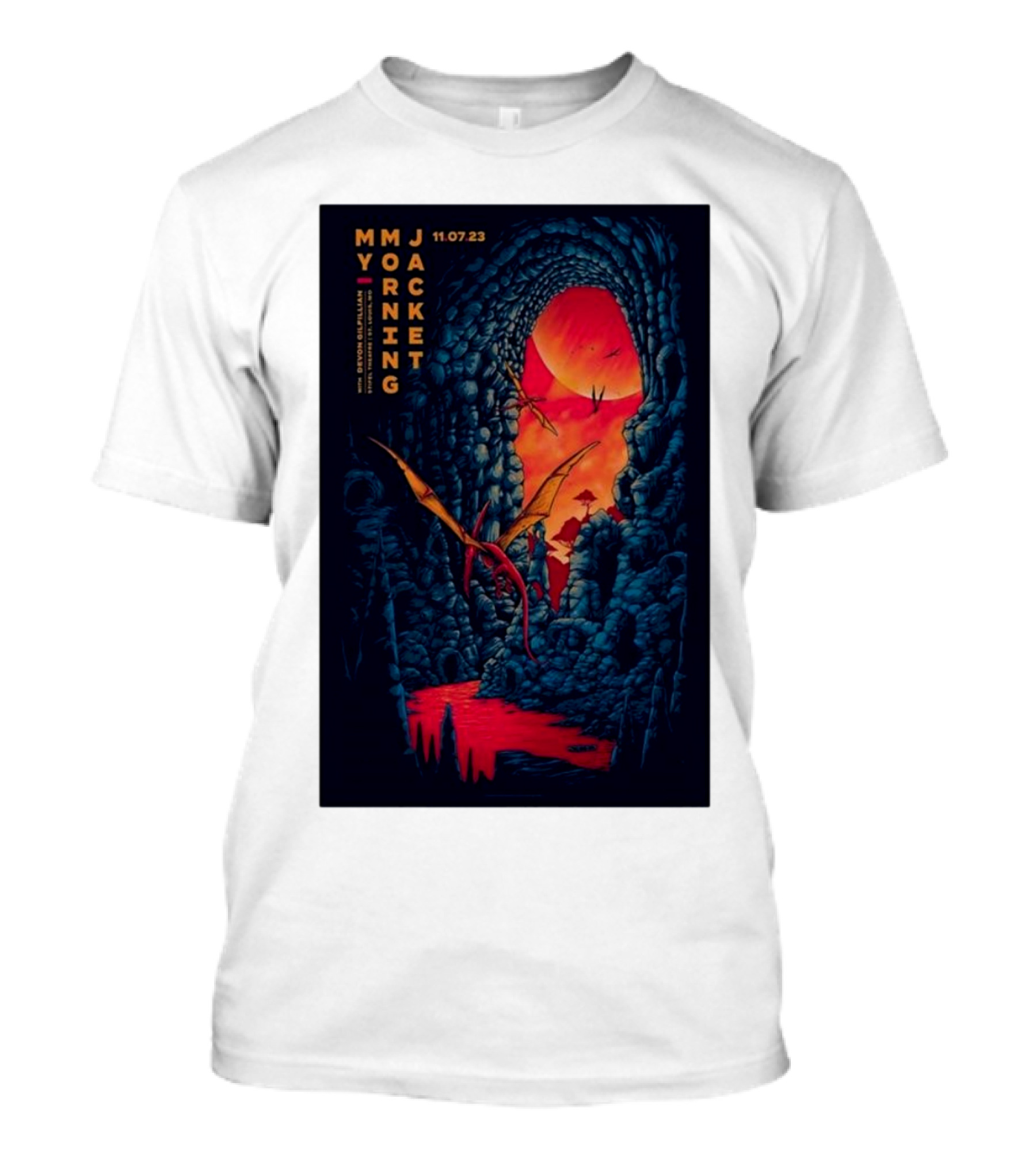 MMJ My Morning Jacket 11 07 23 Cave Landscape With Flying Creatures T-Shirt