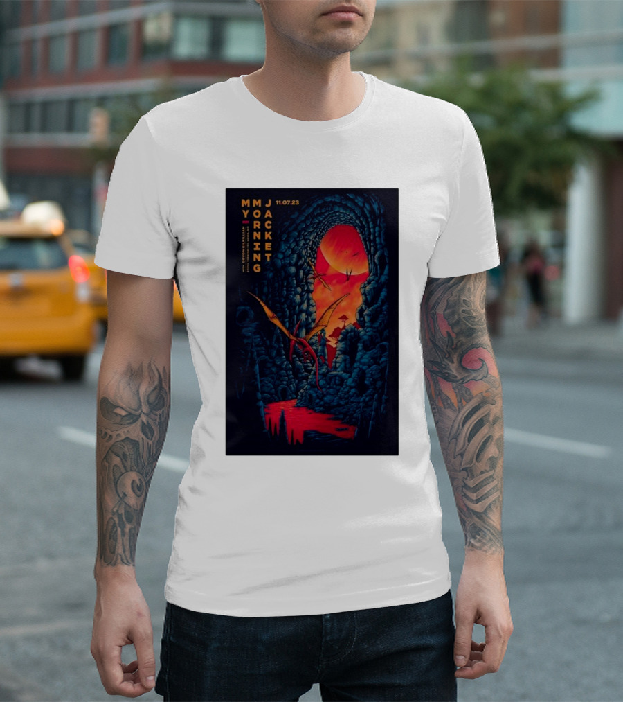 MMJ My Morning Jacket 11 07 23 Cave Landscape With Flying Creatures T-Shirt