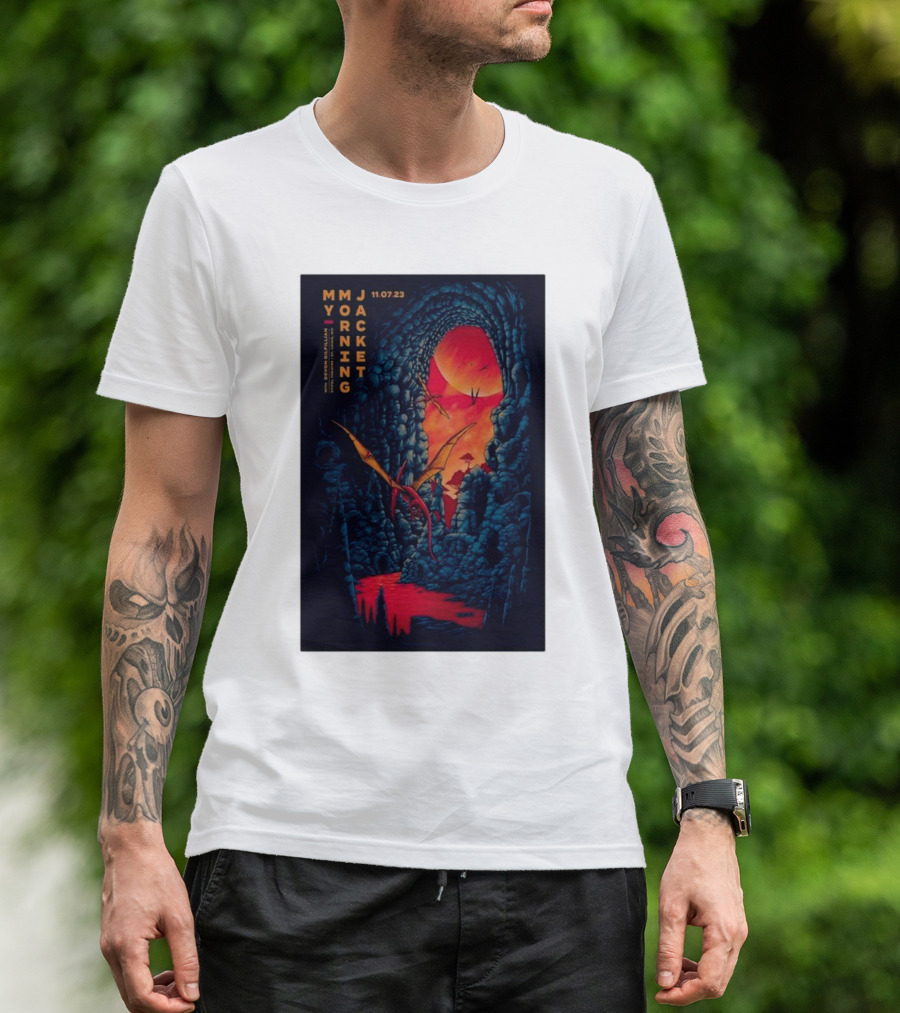 MMJ My Morning Jacket 11 07 23 Cave Landscape With Flying Creatures T-Shirt