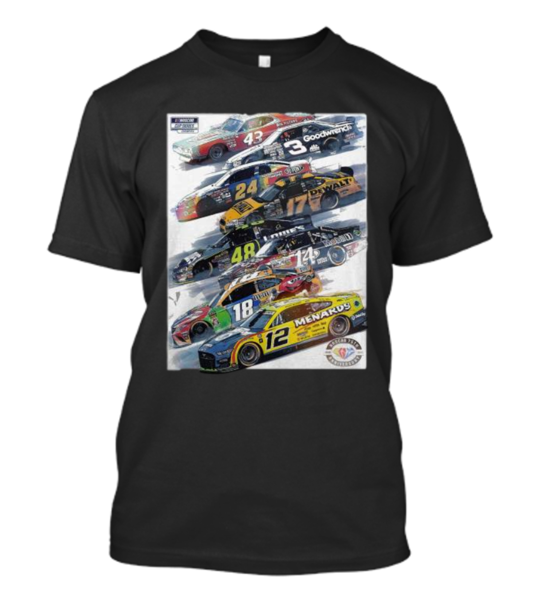 NASCAR Champions Cars 75 Years Of Heroes Racing Legends T-Shirt