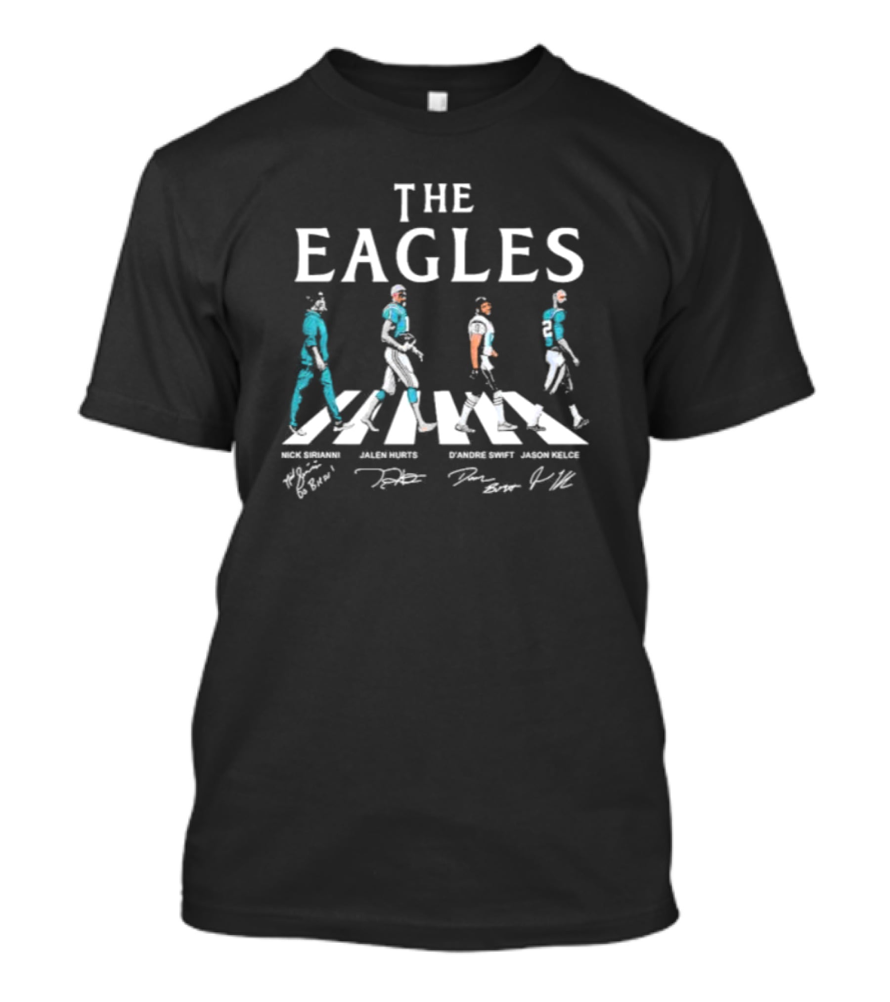 Eagles Abbey Road Nick Sirianni Jalen Hurts D'Andre Swift Jason Kelce T-Shirt