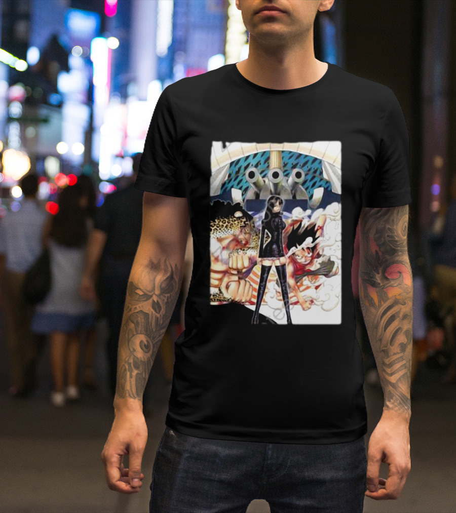 Geo Aw Enies Lobby Arc Animes Luffy Robin Lucci Cannon T-Shirt