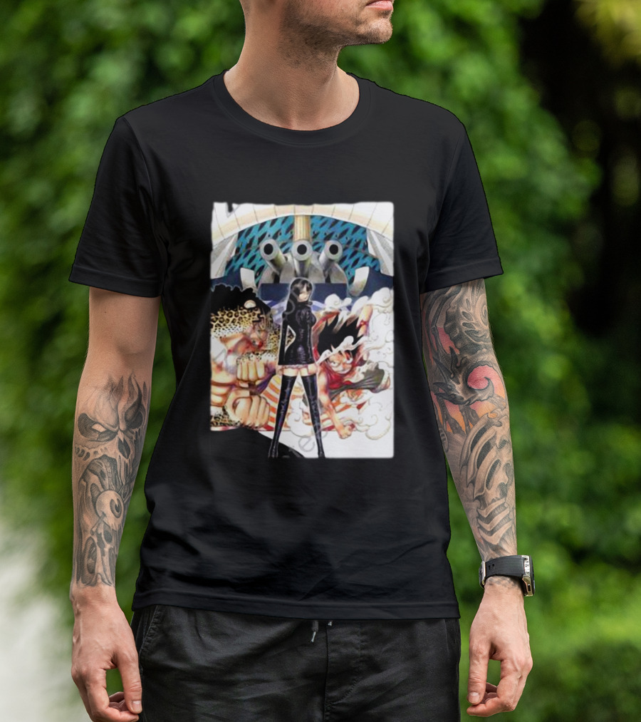 Geo Aw Enies Lobby Arc Animes Luffy Robin Lucci Cannon T-Shirt