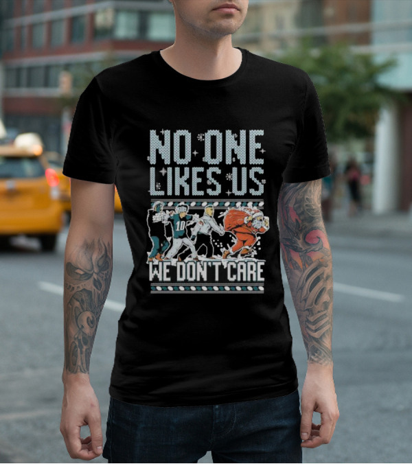 Philadelphia Eagles No One Likes Us We Don’t Care Football Players Santa T-Shirt