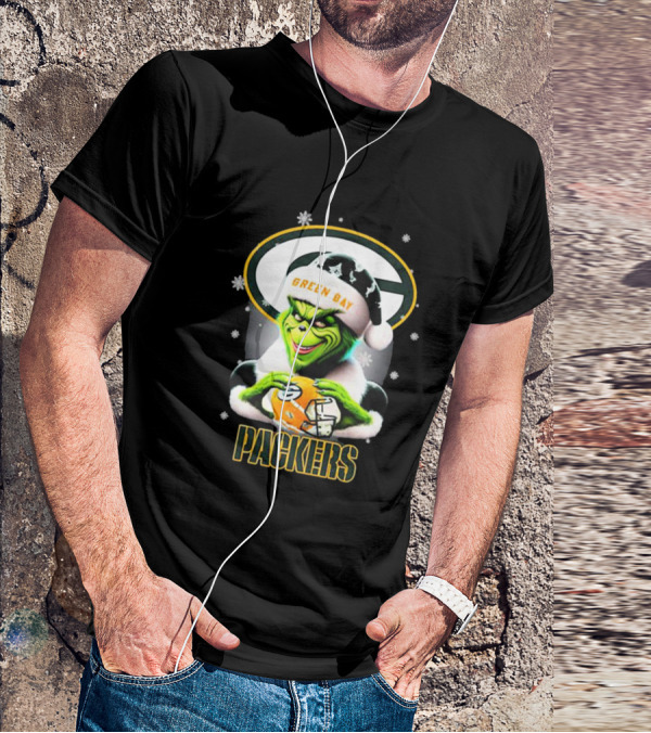 Santa Grinch Green Bay Packers Merry Christmas T-Shirt