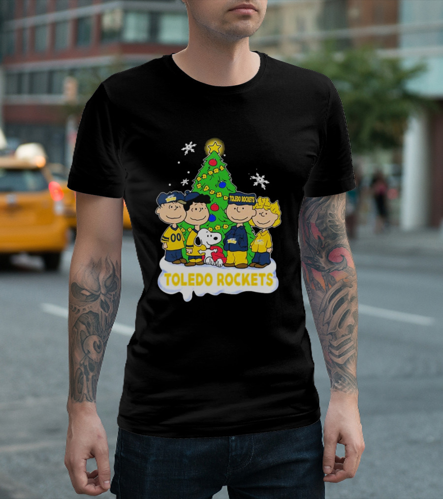 Peanuts Characters Toledo Rockets Christmas Tree T-Shirt