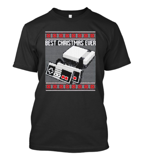 Best Christmas Ever Ugly Sweater NES Controller Retro Console T-Shirt