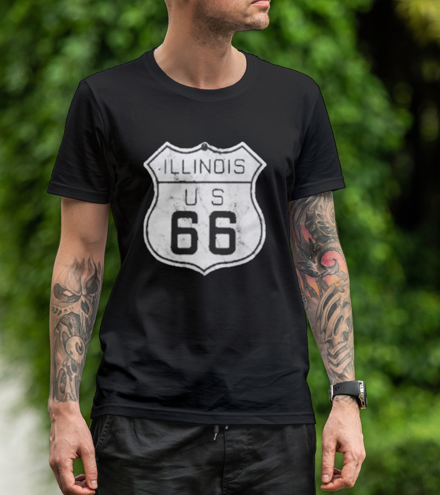 Illinois Route 66 US Vintage Shield Retro Look T-Shirt