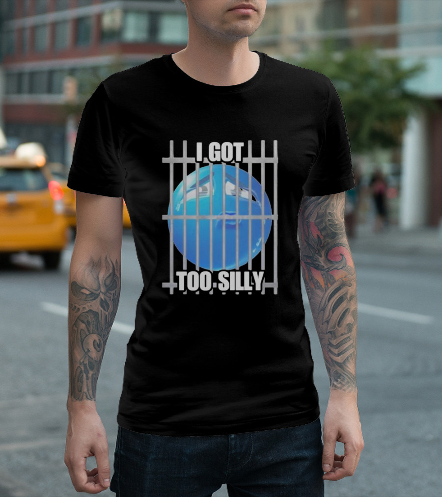 I Got Too Silly Blue Emoji Behind Bars T-Shirt