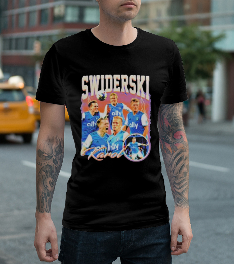 Karol Swiderski Ally Soccer Celebration Montage T-Shirt