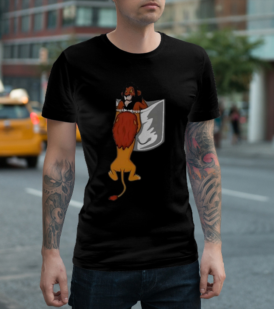 Lion Scar and Mufasa Hanging Pocket T-Shirt