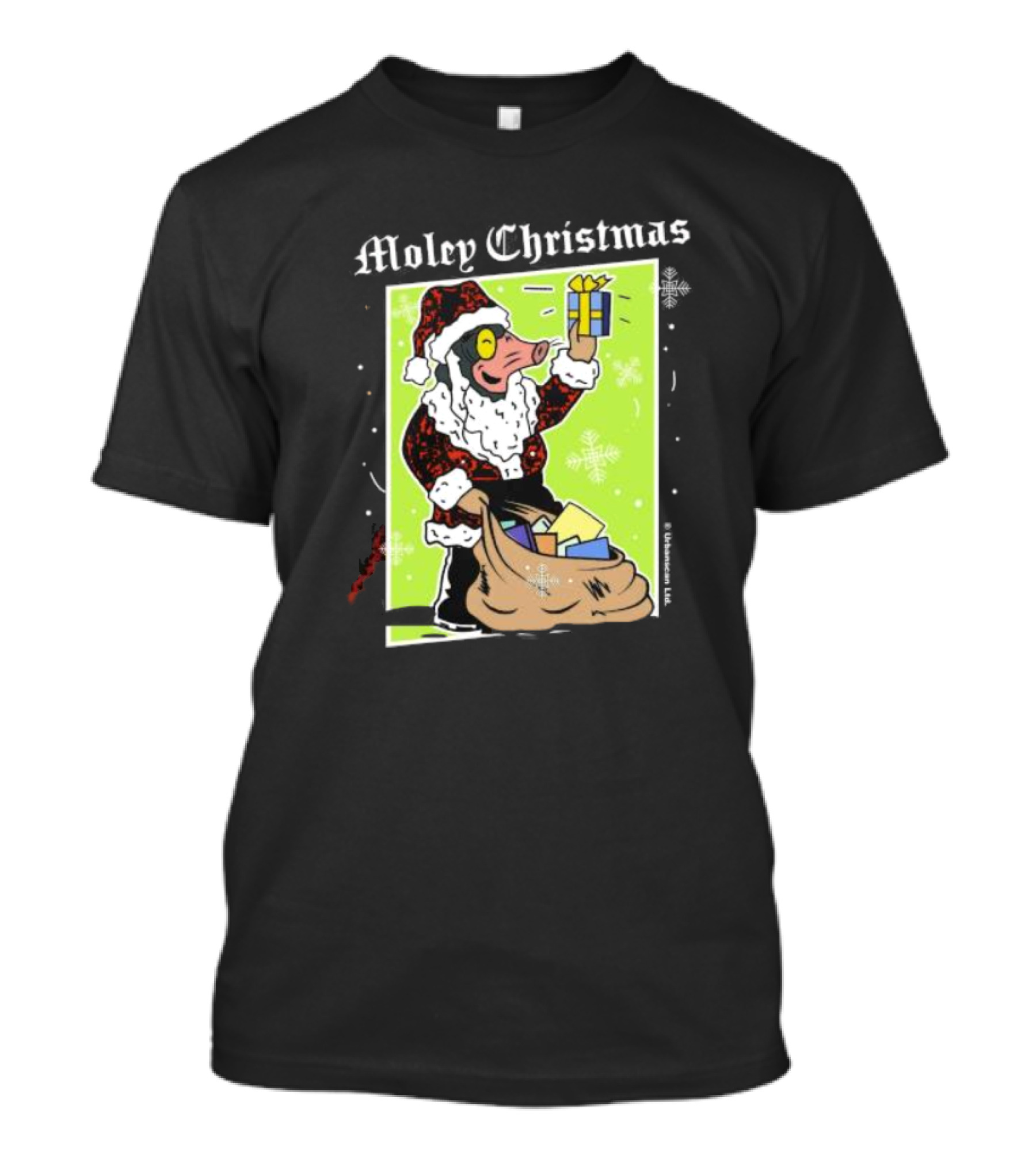 Moley Christmas Santa Mouse Holiday Present T-Shirt
