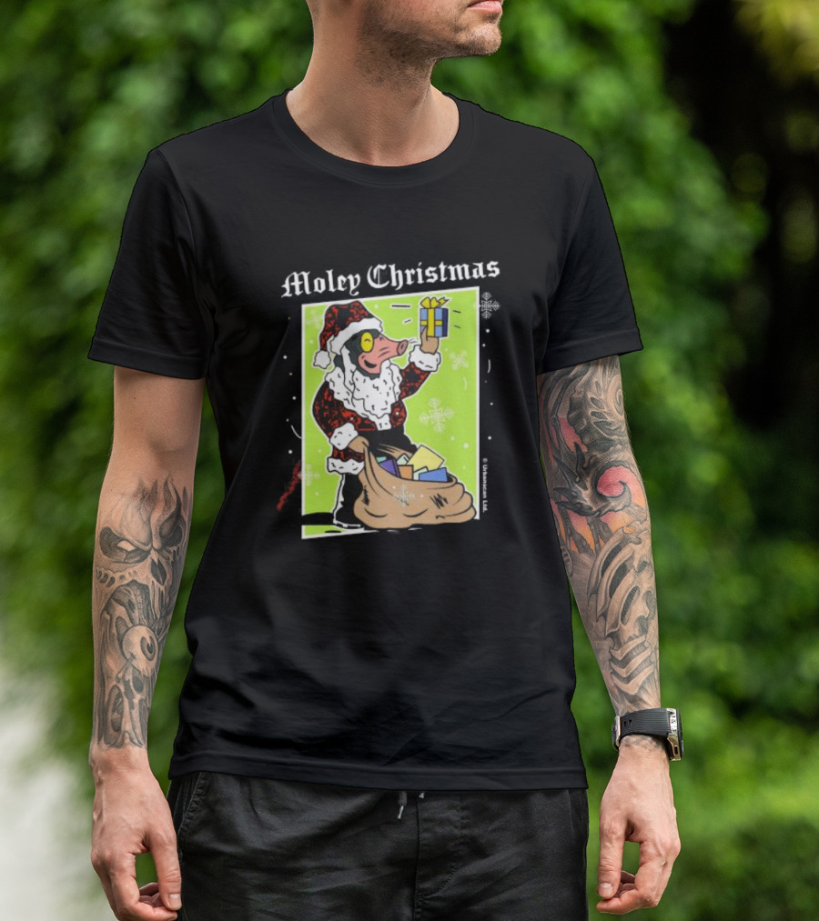 Moley Christmas Santa Mouse Holiday Present T-Shirt