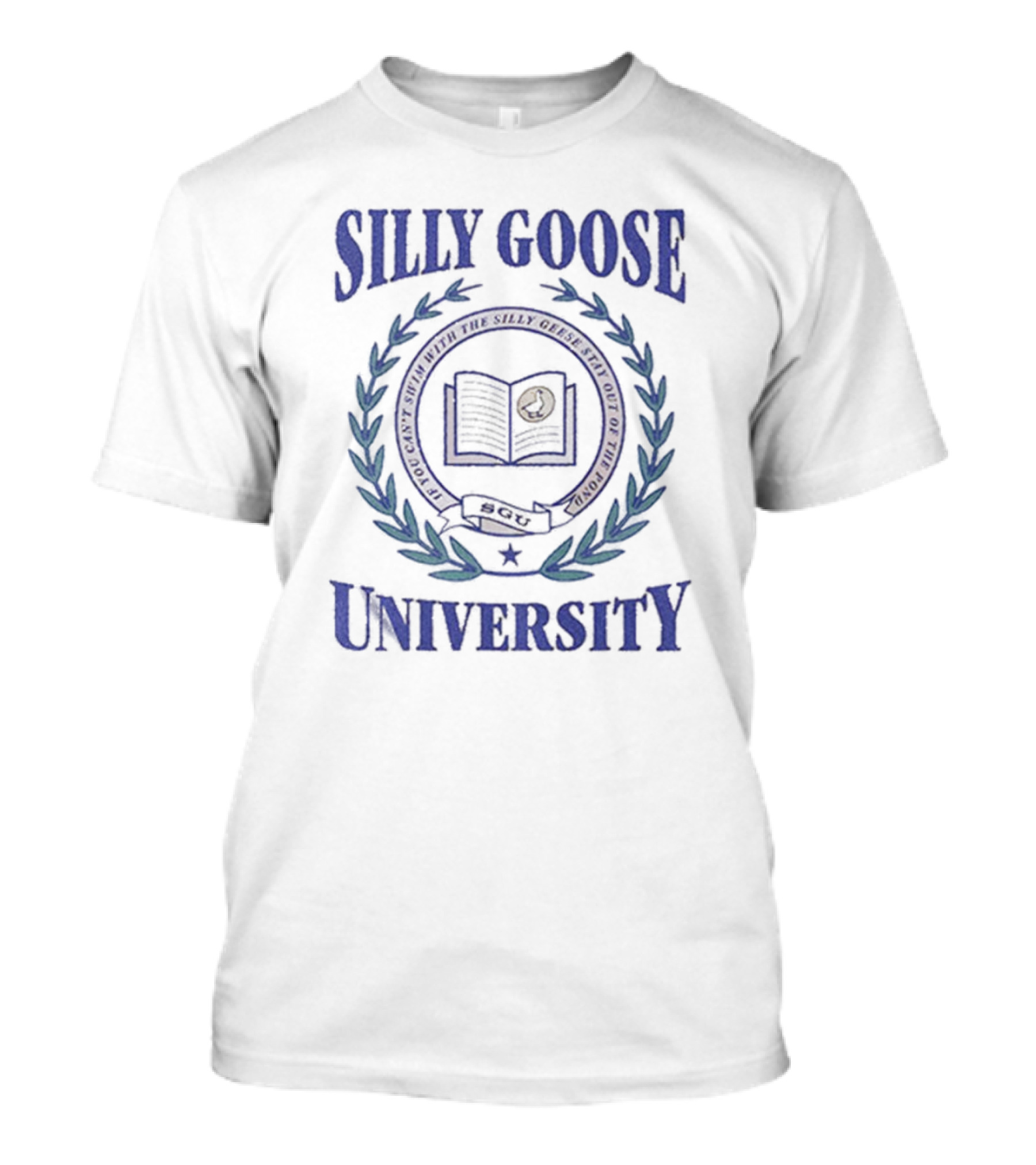 Silly Goose University Laurel Wreath Seal Emblem T-Shirt