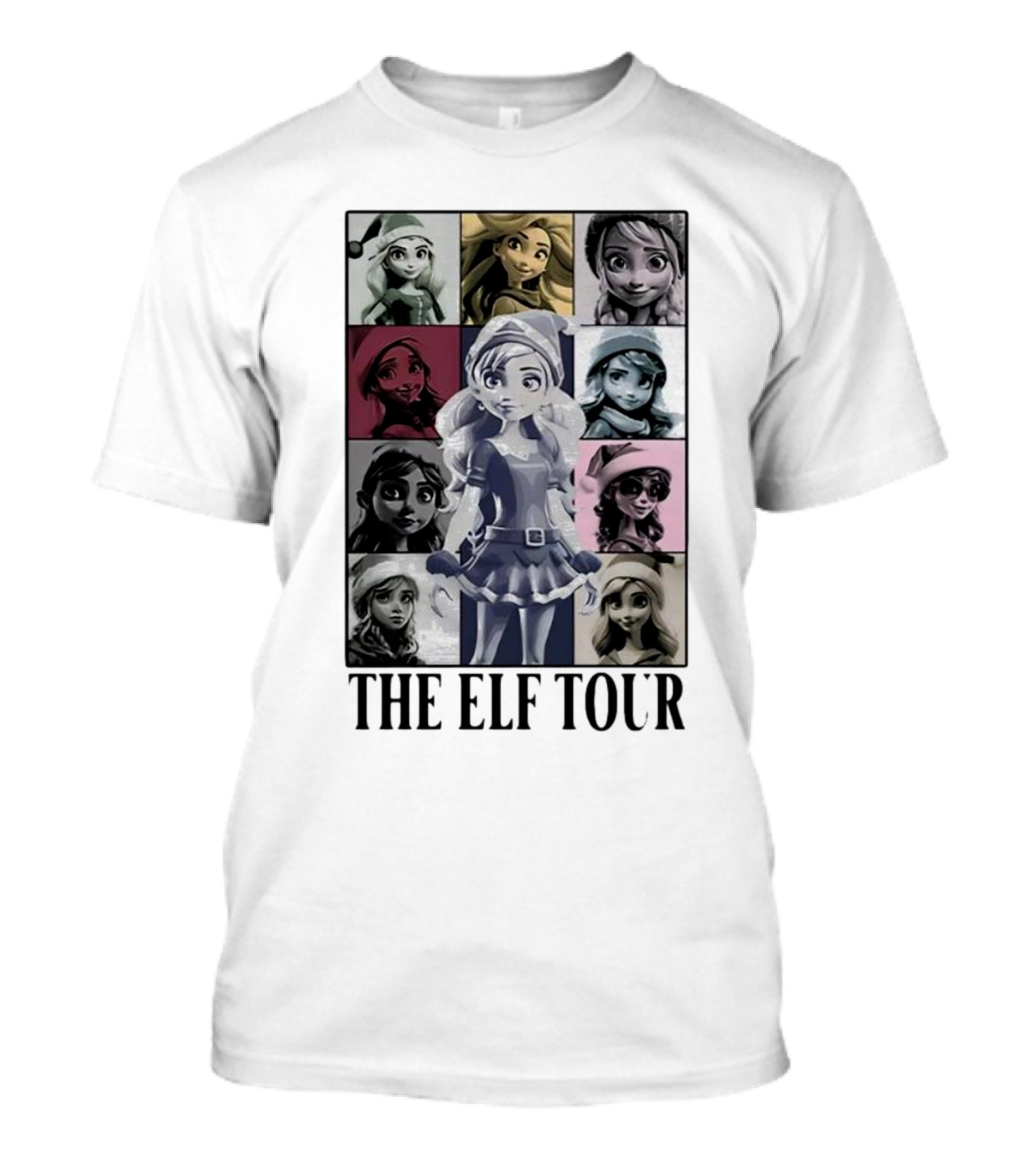 The Elf Tour Animated Character Montage T-Shirt