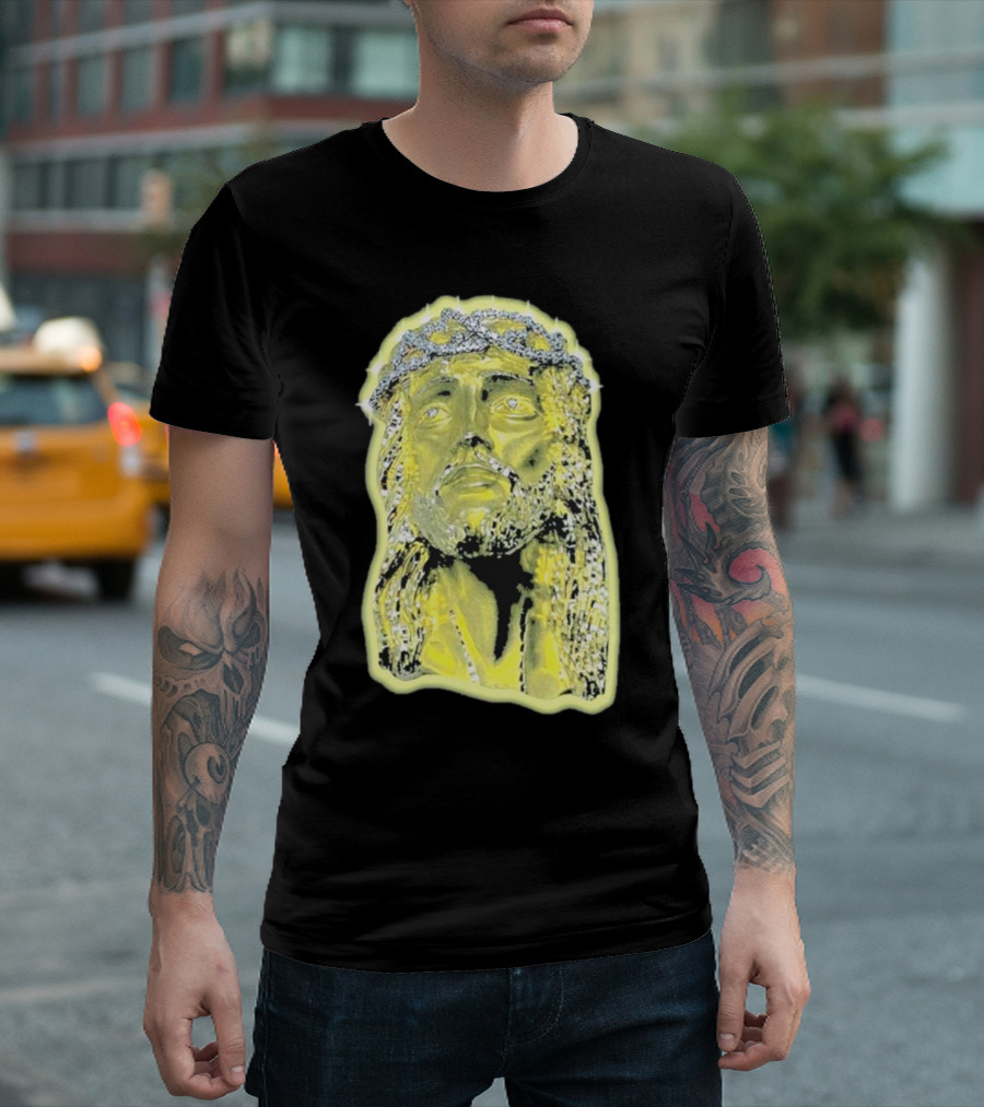 Jesus Piece Gold Diamond Crown of Thorns Iconic Christian T-Shirt