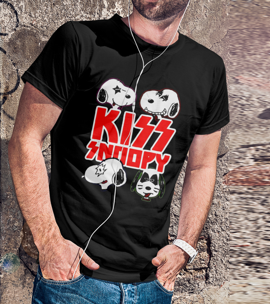 Kiss Snoopy Faces Rock Band T-Shirt