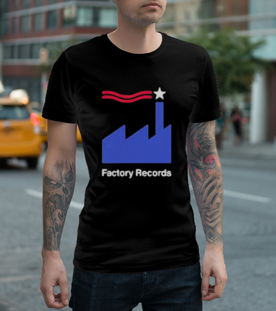 Factory Records Iconic Logo With Star And Stripes Factory T-Shirt