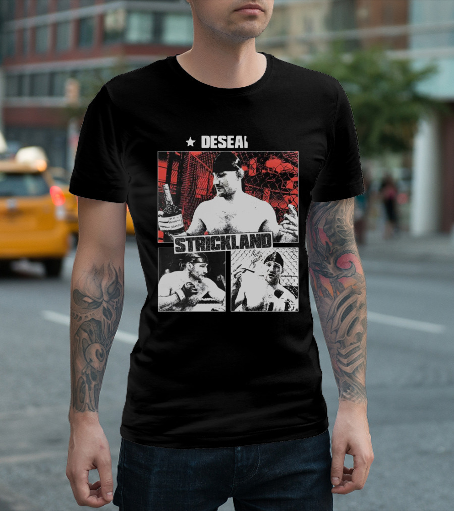 Desean Strickland Cage Fighter Portrait Montage T-Shirt