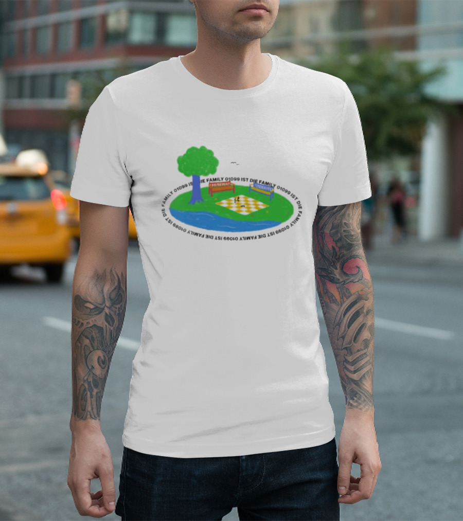 1099 Chess Picnic Park Scene T-Shirt