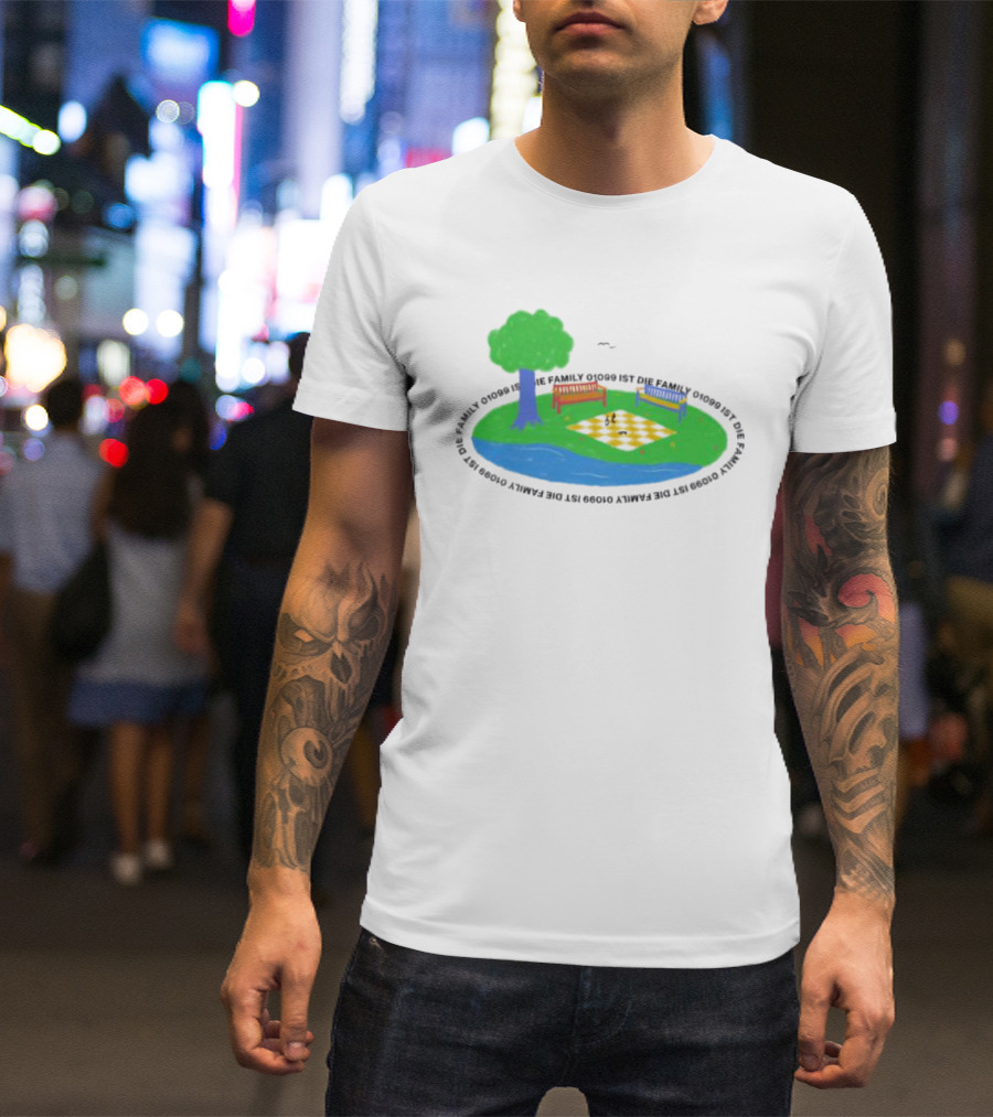1099 Chess Picnic Park Scene T-Shirt