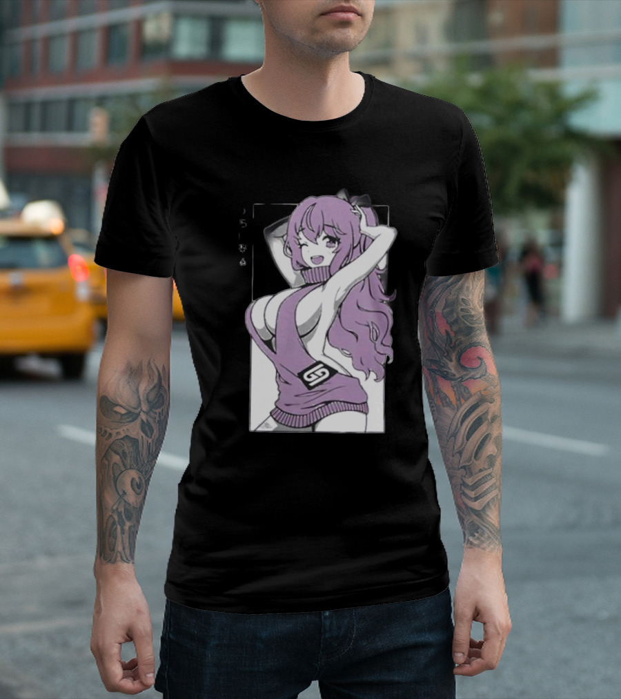 gamerSupps Waifu Purple Anime Character T-Shirt