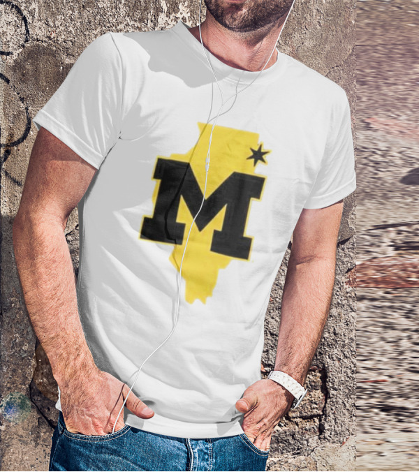 University Of Michigan M Den Pop-Up Chicago Map T-Shirt