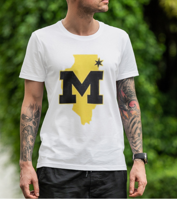 University Of Michigan M Den Pop-Up Chicago Map T-Shirt