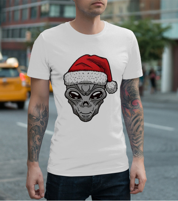 Santa Hat Alien Xmas T-Shirt