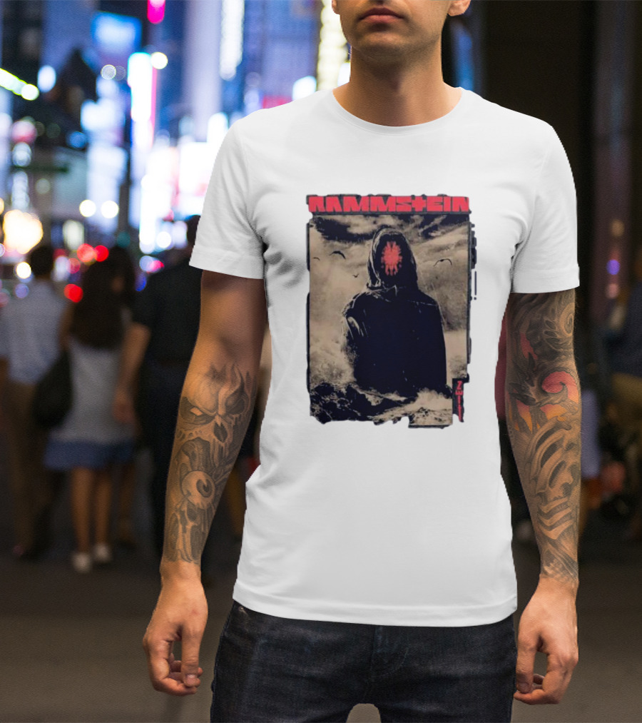 Rammstein Zeithuter Hooded Figure In Stormy Seascape With Birds T-Shirt