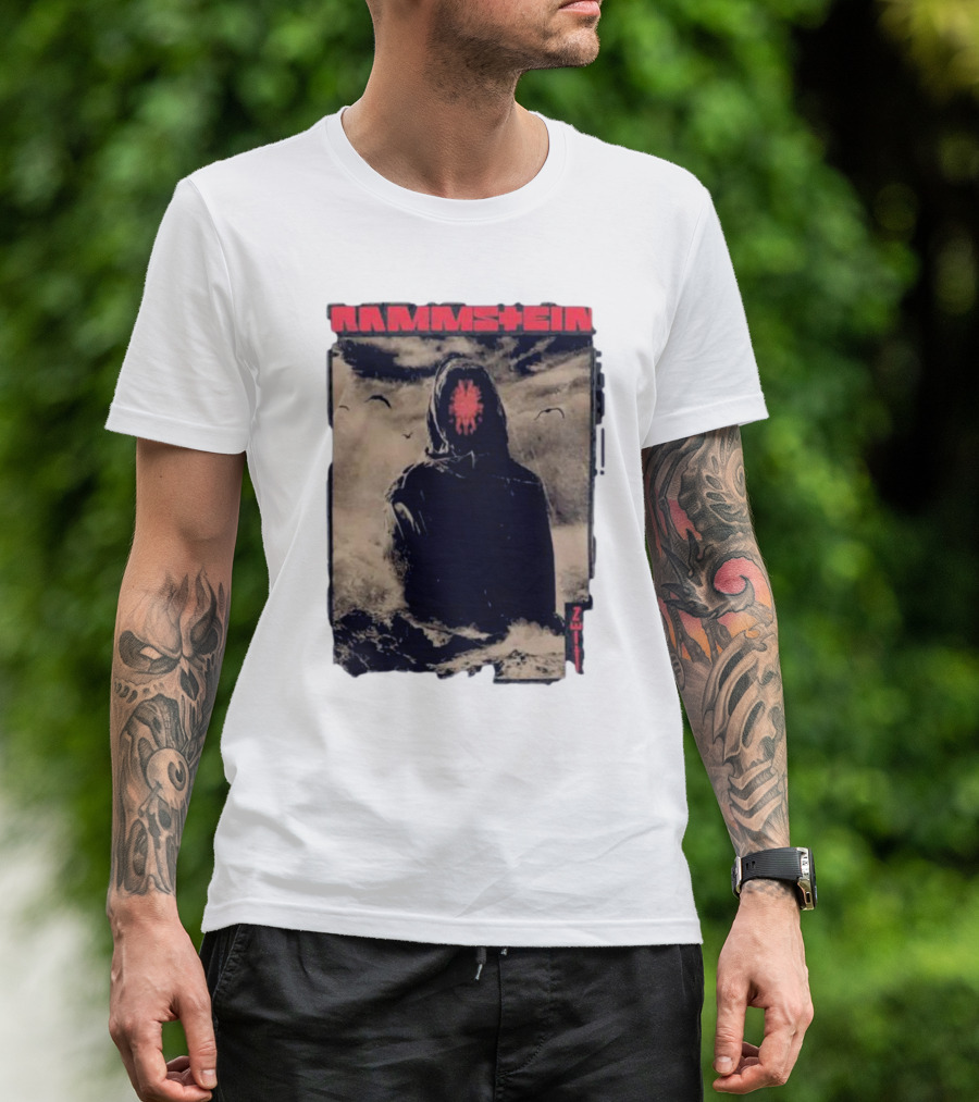 Rammstein Zeithuter Hooded Figure In Stormy Seascape With Birds T-Shirt