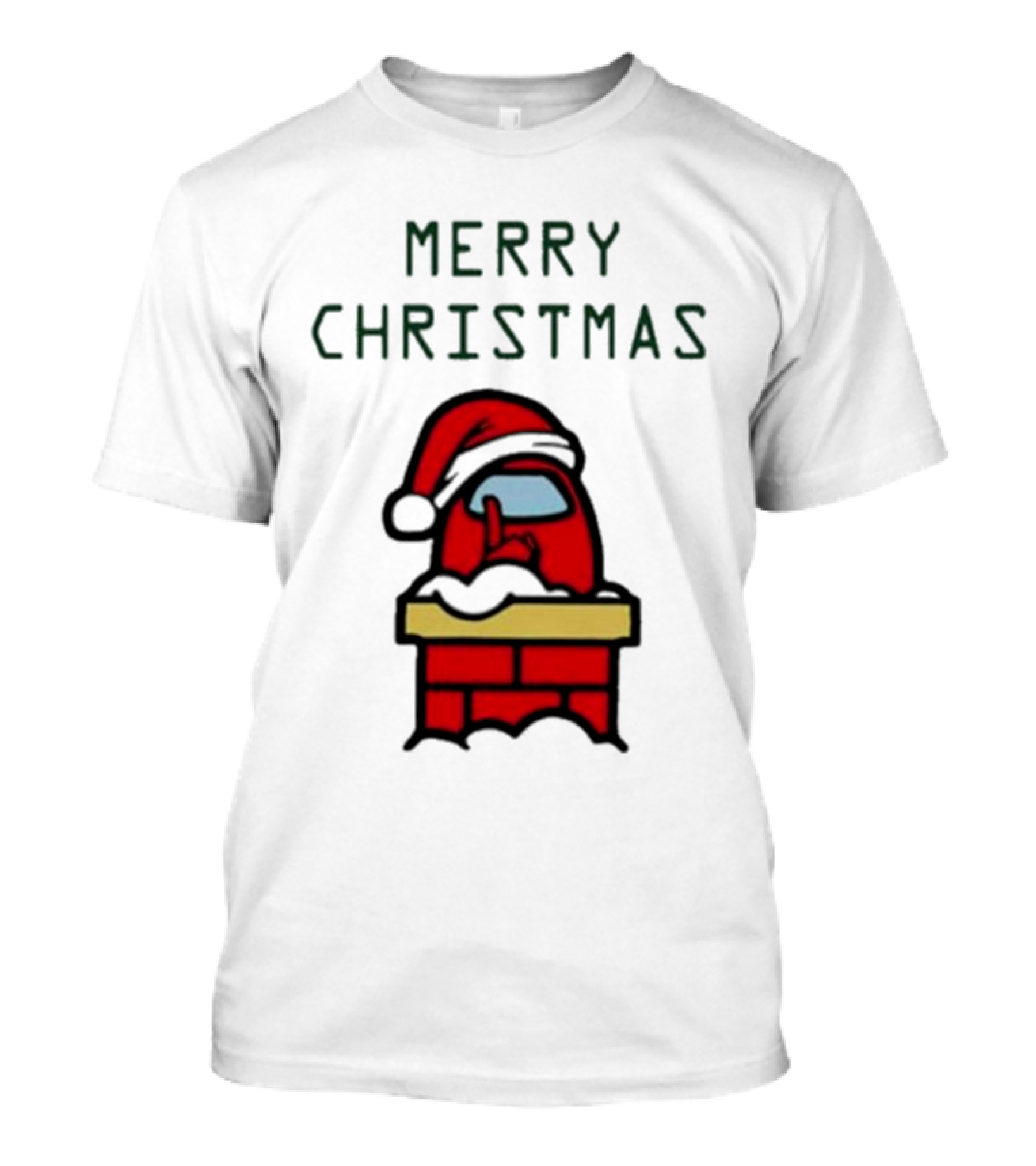 Merry Christmas Santa Red Among Us Character In Chimney T-Shirt