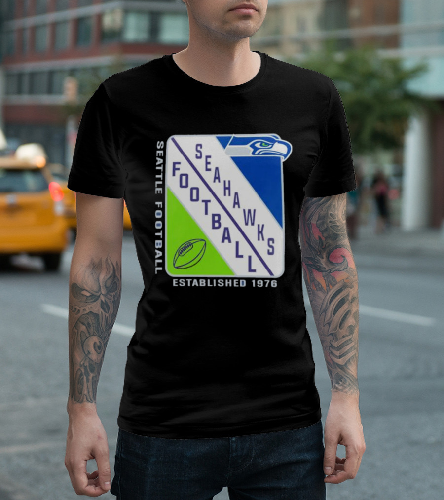 Seattle Seahawks Football Established 1976 Logo Seahawks Head T-Shirt