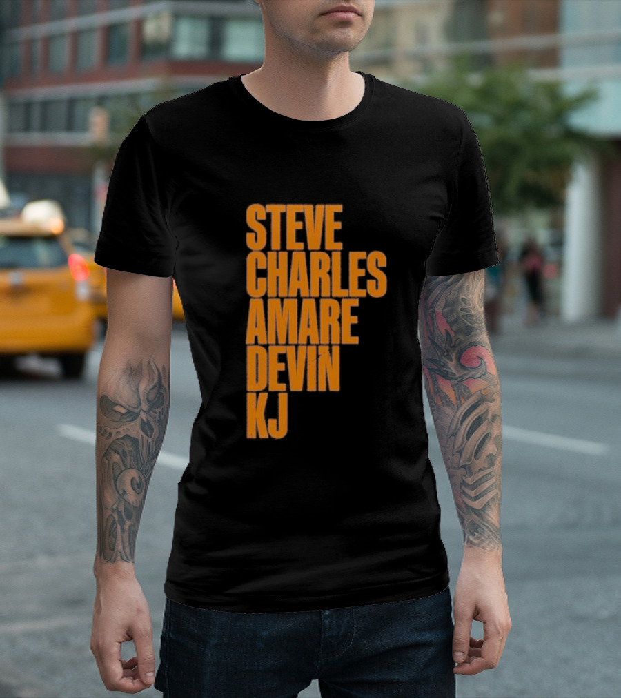 Steve Charles Amare Devin KJ Basketball Legends T-Shirt