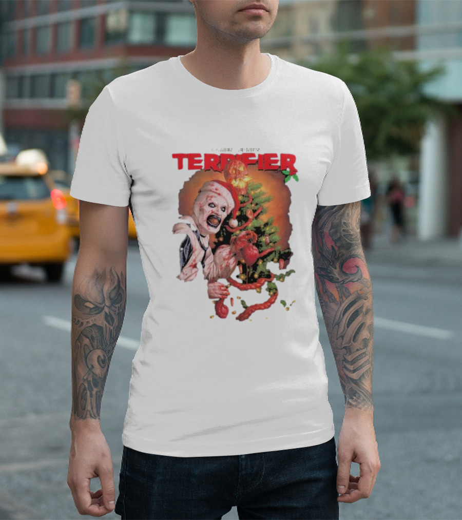 Damien Leone Terrifier Christmas Horror Santa with Christmas Tree T-Shirt