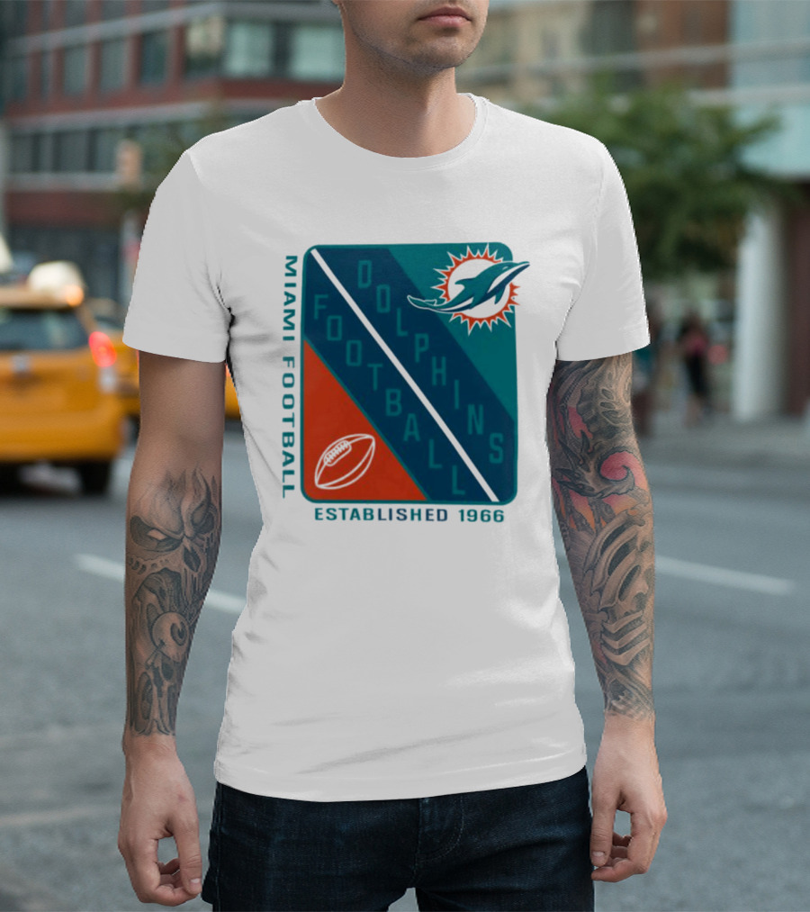 Miami Dolphins Football Established 1966 Logo Shield T-Shirt
