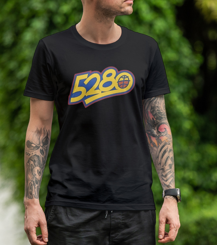 5280 Denver Colorado Basketball Theme T-Shirt