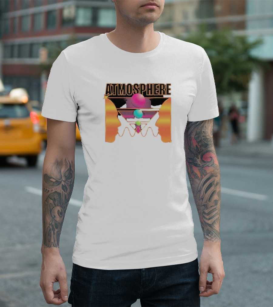 Atmosphere Talk Talk Retro Futuristic Geometric Face Profile T-Shirt