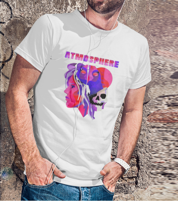 Atmosphere TDBH Colorful Faces And Skull T-Shirt