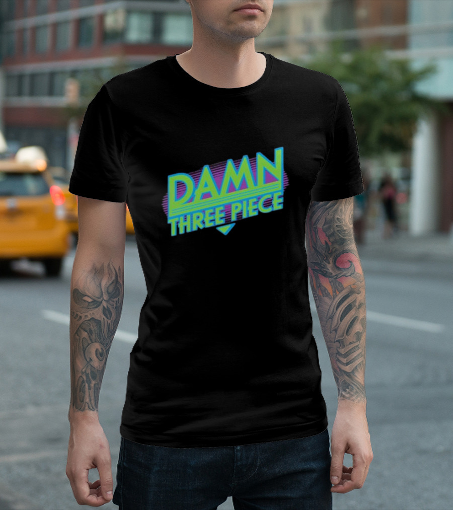 Damn Three Piece Retro Neon T-Shirt